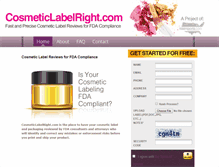 Tablet Screenshot of cosmeticlabelright.com